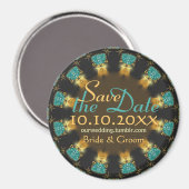 Magnet de Save the Date choc terreux + cercle sarc (Recto/Verso)