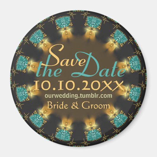 Magnet de Save the Date choc terreux + cercle sarc (Devant)
