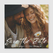 Magnet de Save the Date de photo de script minimal (Devant)