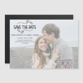 Magnet de Save the Date photo chic moderne (Devant / Derrière)