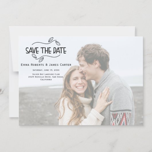Magnet de Save the Date photo chic moderne (Recto)