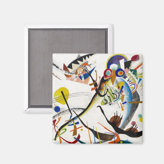 Magnet de segment bleu Kandinsky (Recto/Verso)