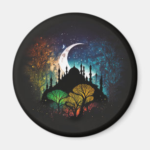 Magnet de silhouette de masjid islamique surréalis