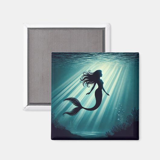 Magnet de silhouette de sirène (Recto/Verso)