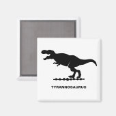 Magnet de silhouette de Tyrannosaure Dinosaure (Recto/Verso)