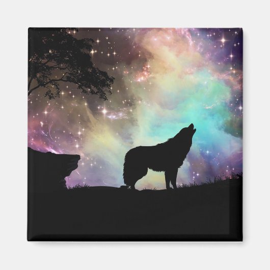 Magnet de silhouette de Wolf Howling (Devant)