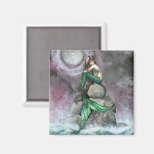 Magnet de sirène verte par Molly Harrison (Recto/Verso)