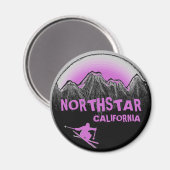 Magnet de skier à thème violet Northstar Californi (Recto/Verso)