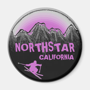 Magnet de skier à thème violet Northstar Californi