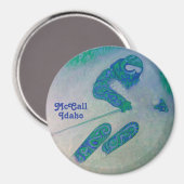 Magnet de skieur McCall Idaho (Recto/Verso)