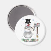 Magnet de Snowman Joyeuses Fêtes (Recto/Verso)