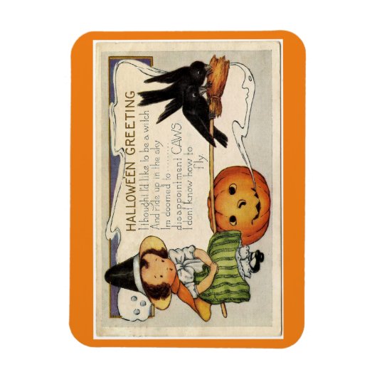 Magnet de sorcière d'Halloween vintage (Vertical)