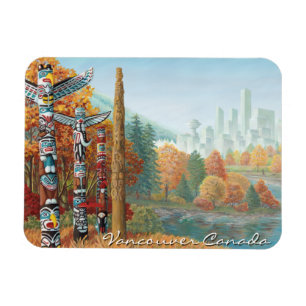 Magnet de souvenirs de Vancouver Totem Pole Landma
