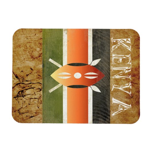 Magnet de souvenirs du Kenya (Horizontal)