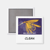 Magnet de statut de lave à plat "Big Yellow May" (Recto/Verso)