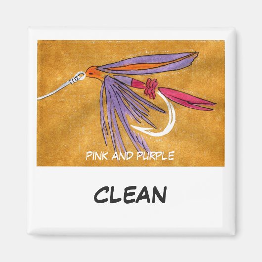 Magnet de statut de lave-vaisselle "rose et violet (Devant)
