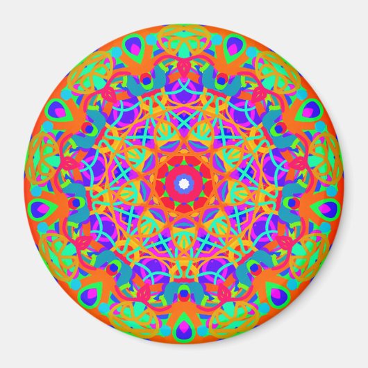 Magnet de style mandala Peacock (Devant)