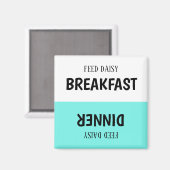 Magnet de suivi d'alimentation pour animaux domest (Recto/Verso)