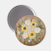 Magnet de Sunflower et Rose (Recto/Verso)