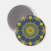Magnet de tableau Mandala de tournesol (Recto/Verso)