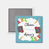 Magnet de tableau noir Turquoise Clean & Dirty Sch (Recto/Verso)