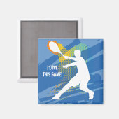 Magnet de tennis intelligent : J'adore ce jeu (Recto/Verso)