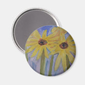 Magnet de tournesol jaune été (Recto/Verso)