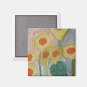 Magnet de tournesols Abstraits (Recto/Verso)