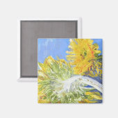 Magnet de tournesols bleu vrai (Recto/Verso)