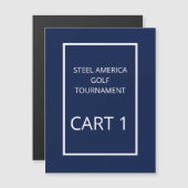Magnet de tournoi de golf bleu marine (Devant / Derrière)