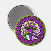 Magnet de trois champignons violets (Recto/Verso)