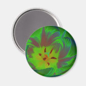 Magnet de tulipe verte mystique (Recto/Verso)