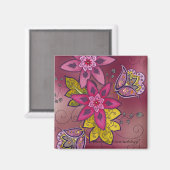 Magnet de tulipes marron (carré) (Recto/Verso)