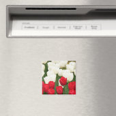 Magnet de tulipes rouges et blanches (In Situ (Lave-vaisselle))