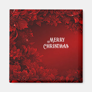 Magnet de vacances Floral Feuille rouge