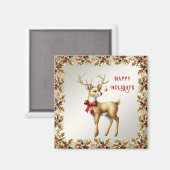 Magnet de vacances Gold Reindeer (Recto/Verso)