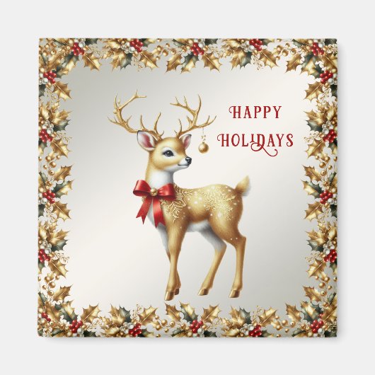 Magnet de vacances Gold Reindeer (Devant)