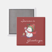 Magnet de vacances pour bébé neige (Recto/Verso)