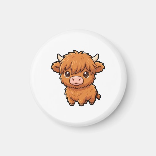 Magnet de vache Highland bébé mignon (Devant)
