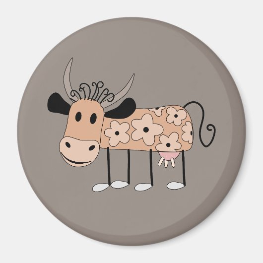 Magnet de vache illustré (Devant)