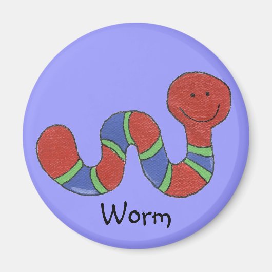 Magnet de vers heureux (Devant)