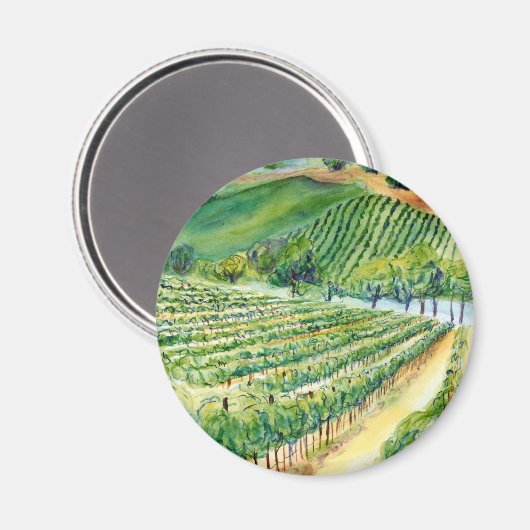 Magnet de vignoble californien (Recto/Verso)