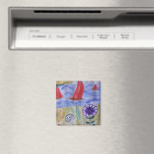 Magnet de voiles et de fleurs rouges (In Situ (Lave-vaisselle))