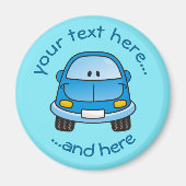 Magnet de voiture de dessin bleu (Devant)