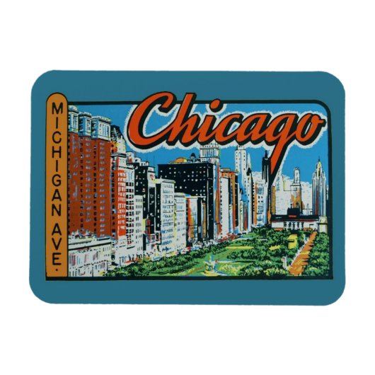 Magnet de voyage de Chicago (Horizontal)