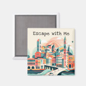 Magnet de voyage de rêve de Wanderlust Whimscape (Recto/Verso)