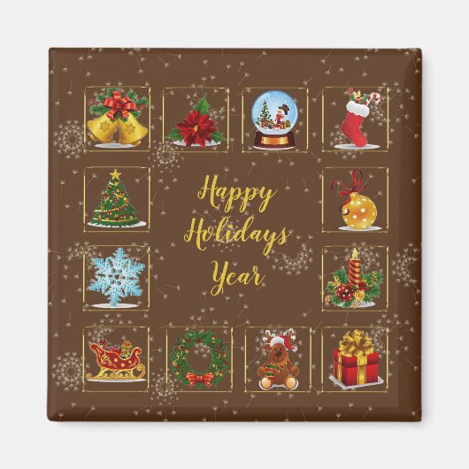 Magnet d'éléments de Noël (Devant)