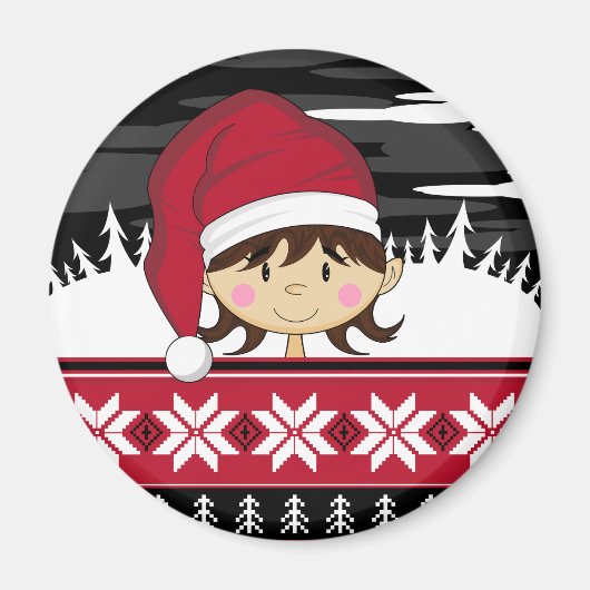 Magnet d'elfe de Noël mignon (Devant)