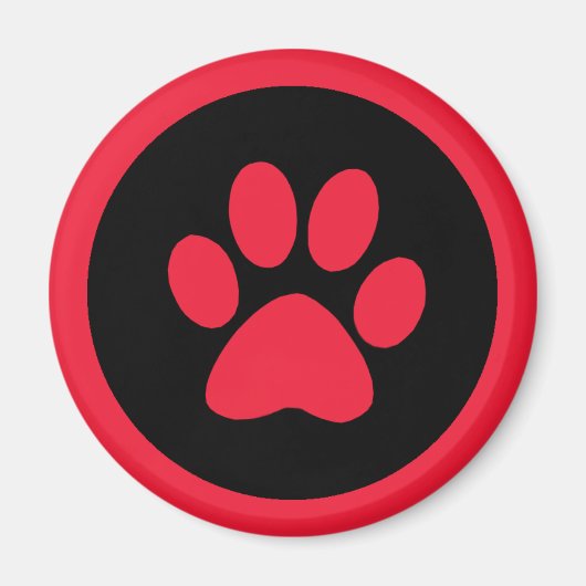 Magnet d'empreintes en rouge et noir (Devant)