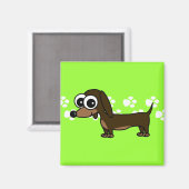 Magnet d'empreintes Pawprint Cute Dachshund (Recto/Verso)